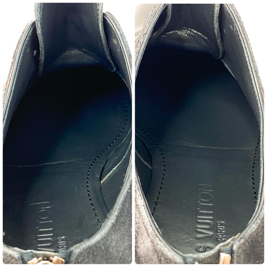 ルイヴィトン タイガ ビジネスシューズ スエード レザー コンビ 黒 26.5㎝