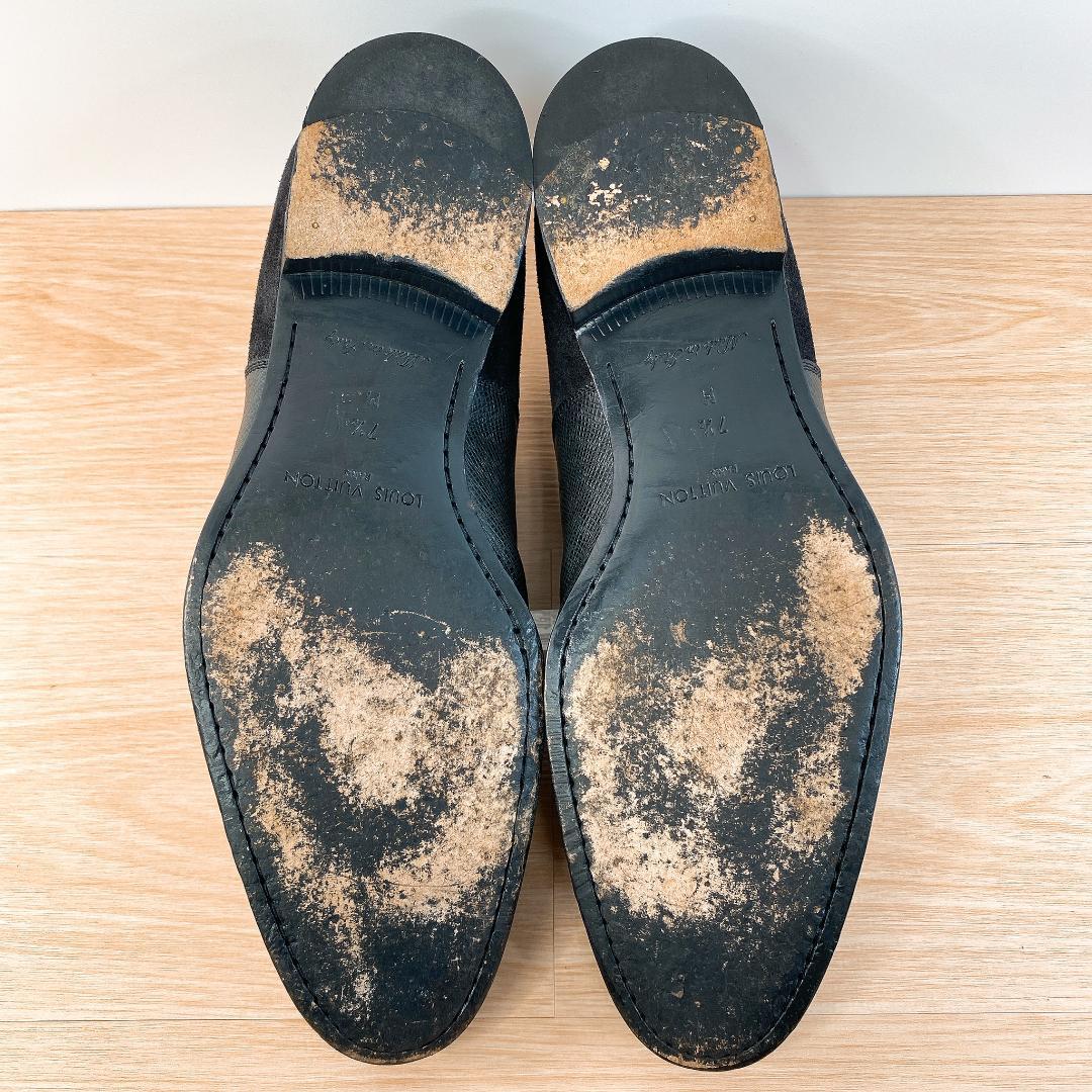 ルイヴィトン タイガ ビジネスシューズ スエード レザー コンビ 黒 26.5㎝