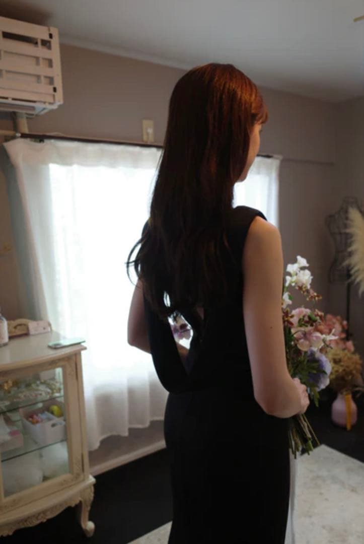 ⭐︎とうふ⭐︎ブラックドレス ウエディング 前撮り フレアドレス 二次会