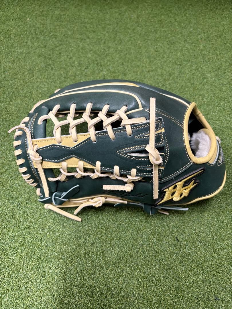 HI-GOLD 軟式グローブ 外野手用　左投げ　ダークグリーン/ベージュ