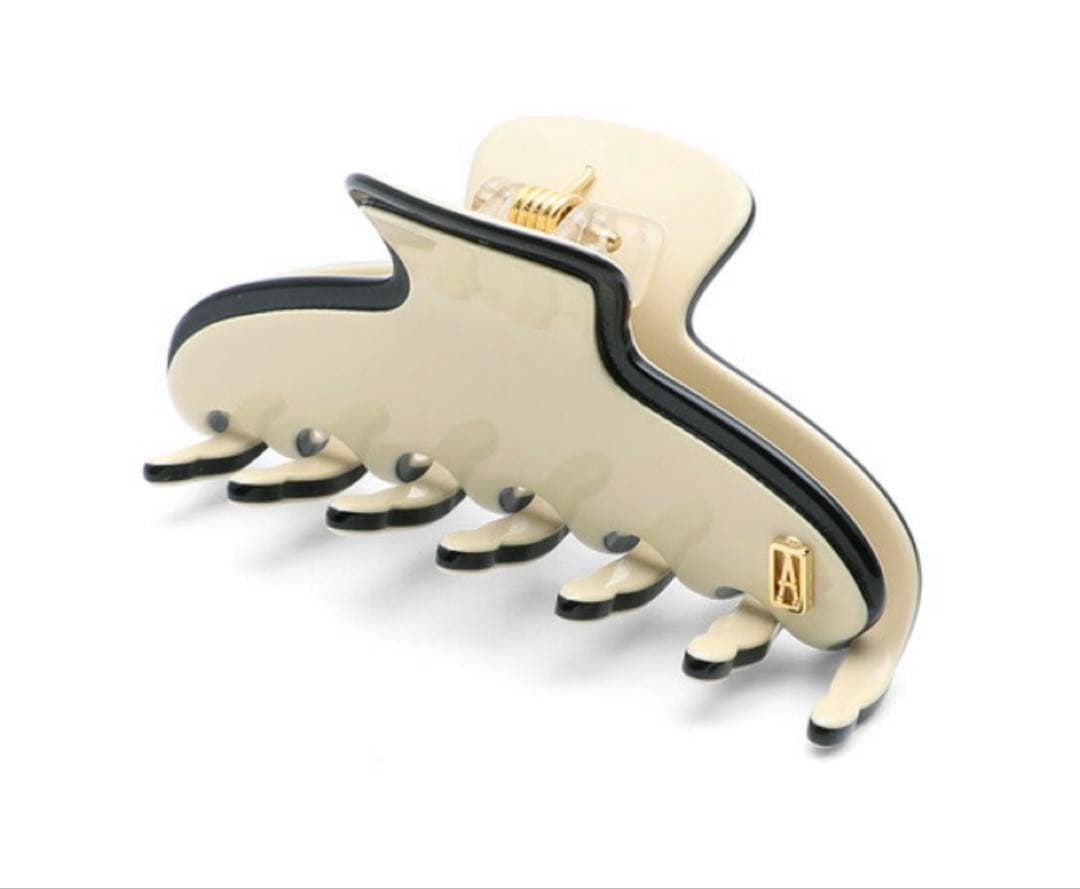 美品ALEXANDRE DE PARIS　ホワイト ブラック ヘアクリップ☆