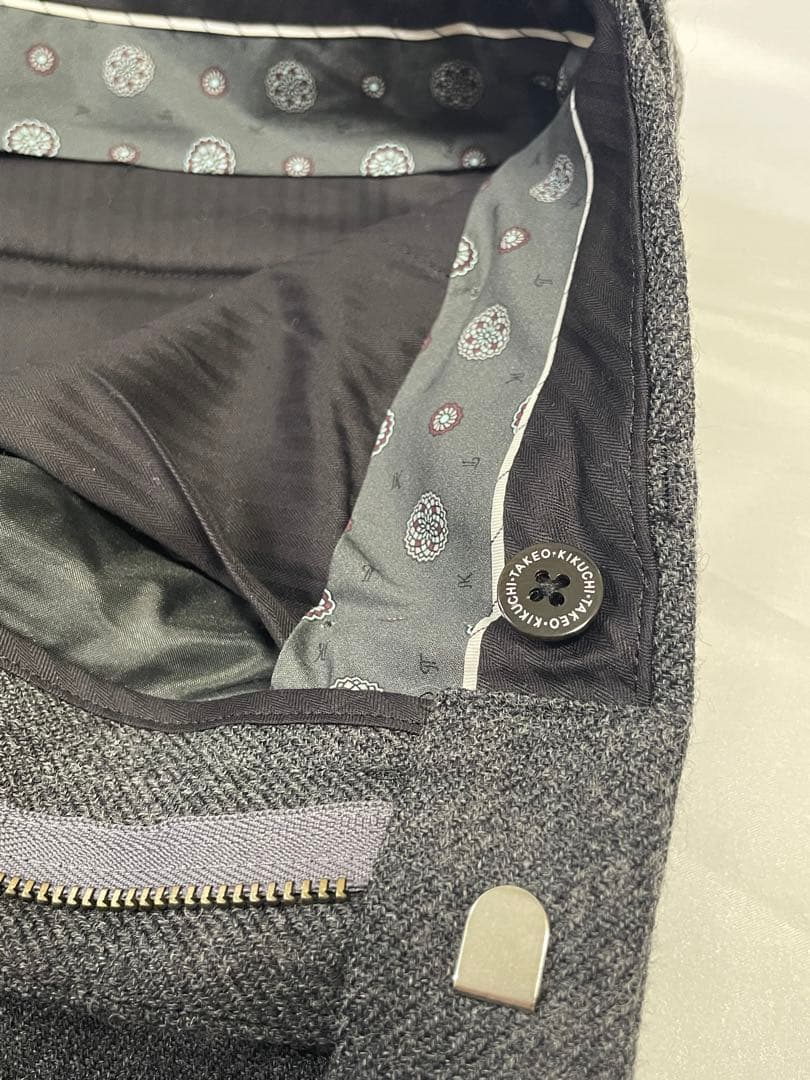 新品⭐️タケオキクチ シェットランドウール パンツ M ダークグレー