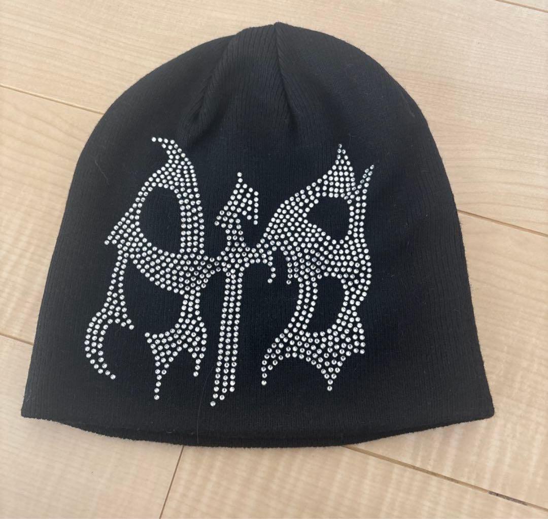 黒 AFBビーニーストーン装飾 ニット帽 Fサイズ