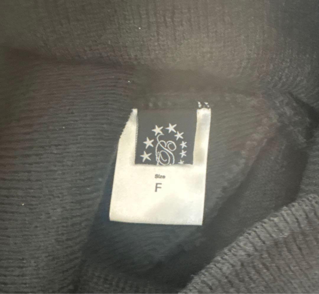 黒 AFBビーニーストーン装飾 ニット帽 Fサイズ