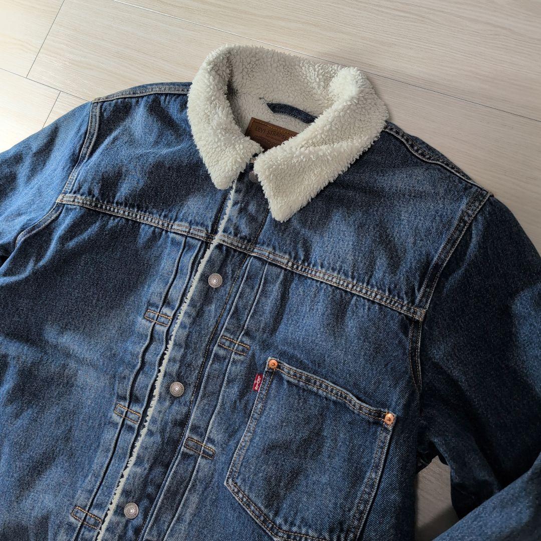 Levi's 裏ボア ダークブルーデニムジャケット 1st シンチバック