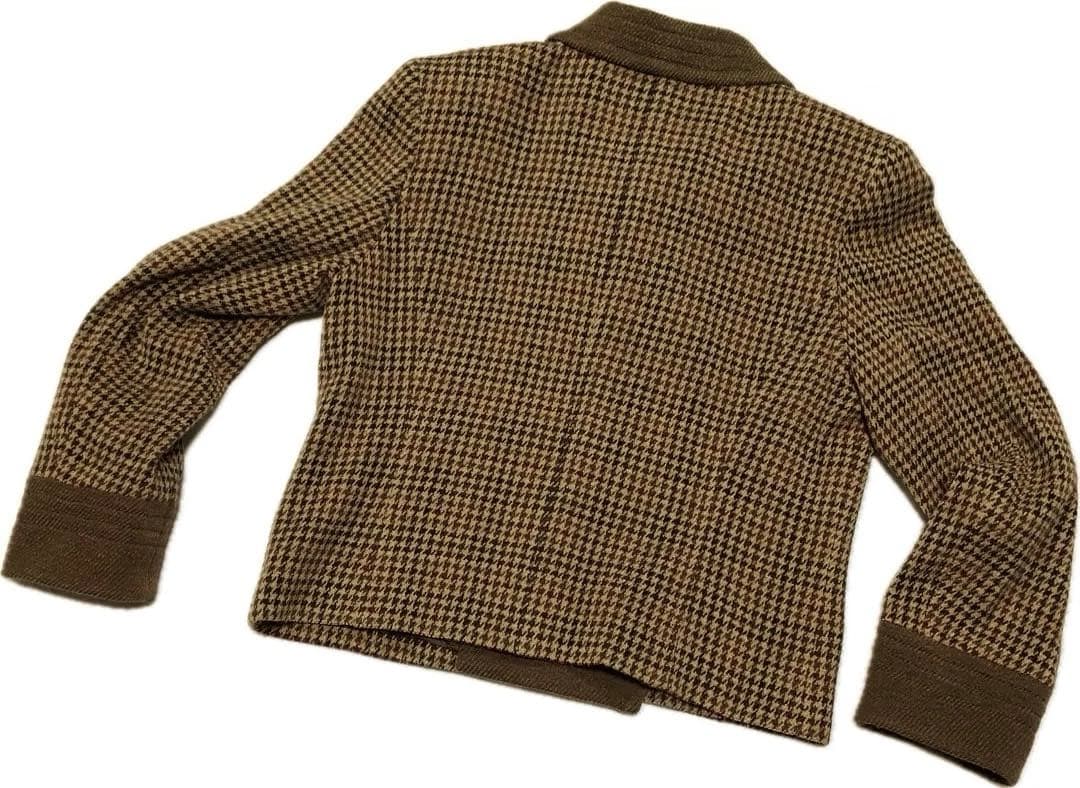 90s クリスチャンディオール/英国風/ウール チェック ツイードジャケット L