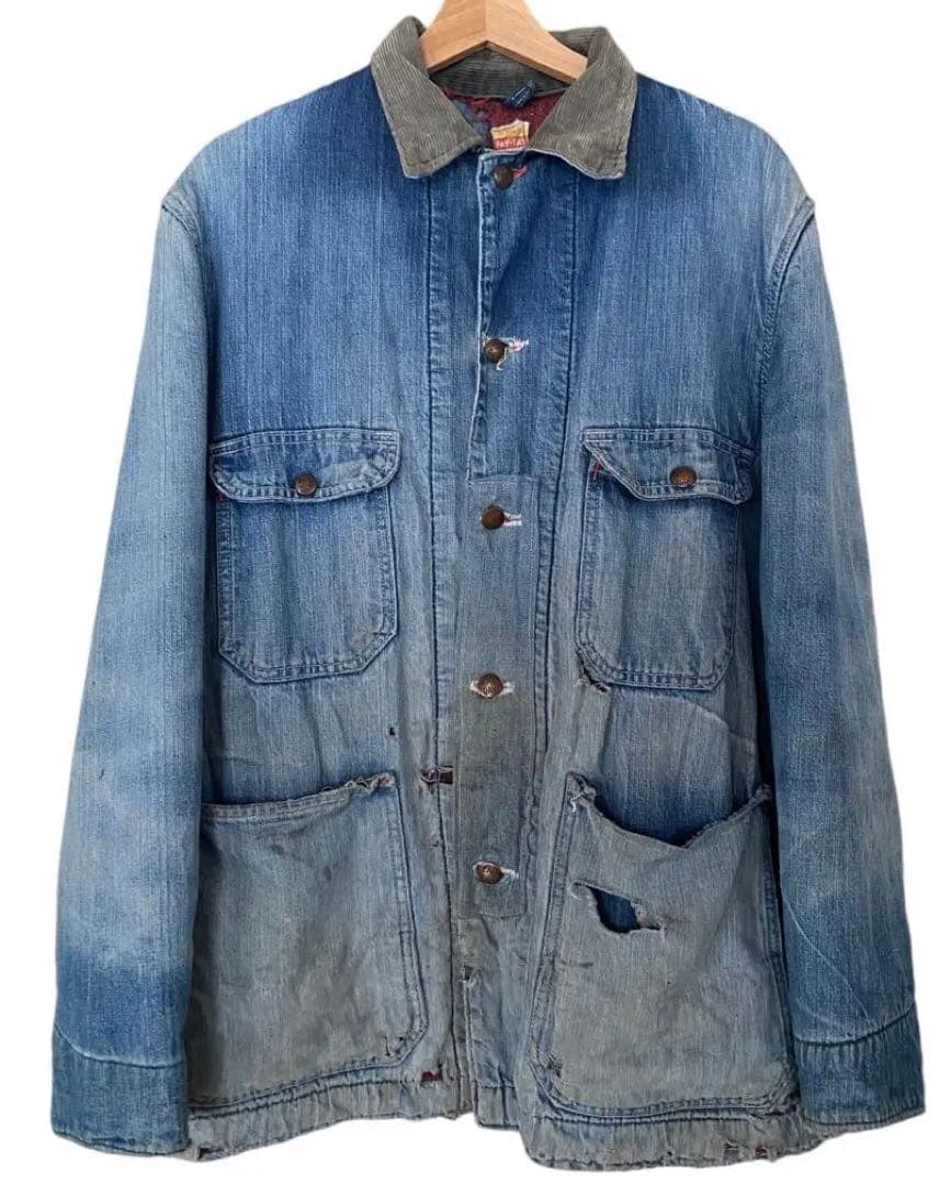 ボロ　PAYDAY 50s 襟コーズ デニムカバーオール ブランケット