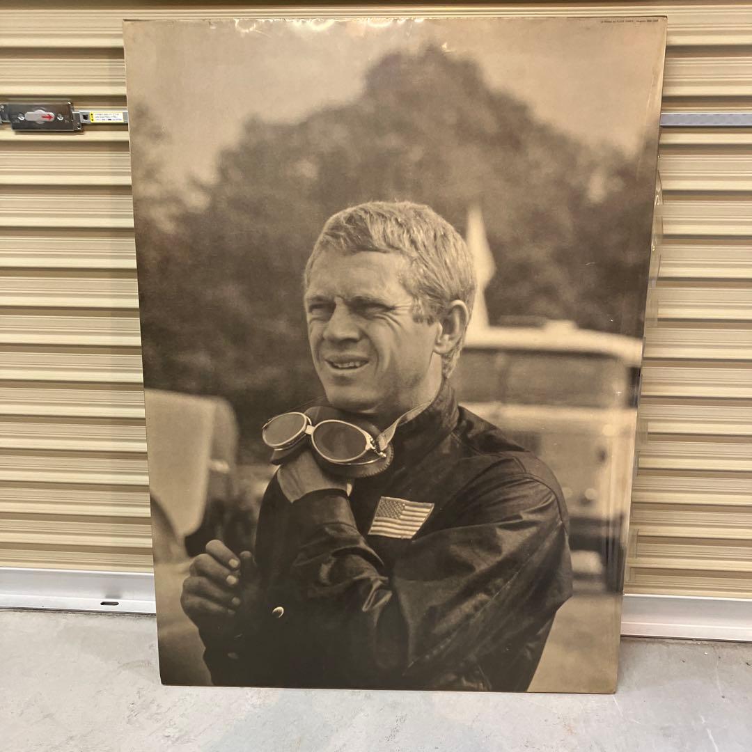 ヴィンテージ スティーブ・マックイーン 木製パネル 大型 FLOUR POWER