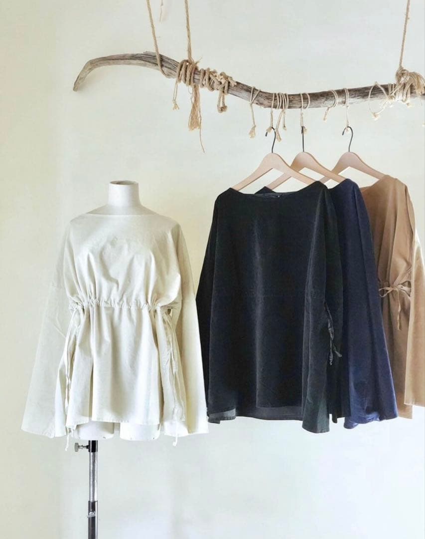 ALBUM DI FAMIGLIA DRAWSTRING shirtsネイビー