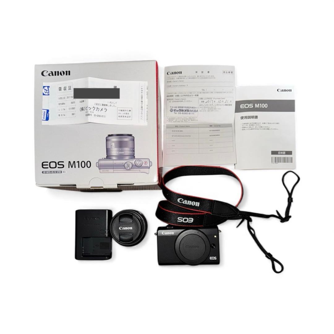 完品美品【Canon】EOS M100 EF-M15-45 IS ST