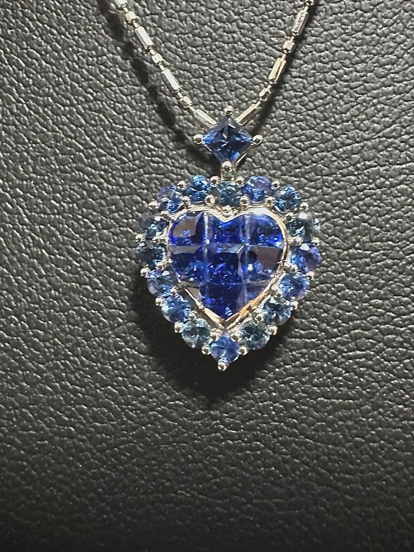 GSTV k18サファイアミステリーセッティングハートペンダントトップ新品未使用