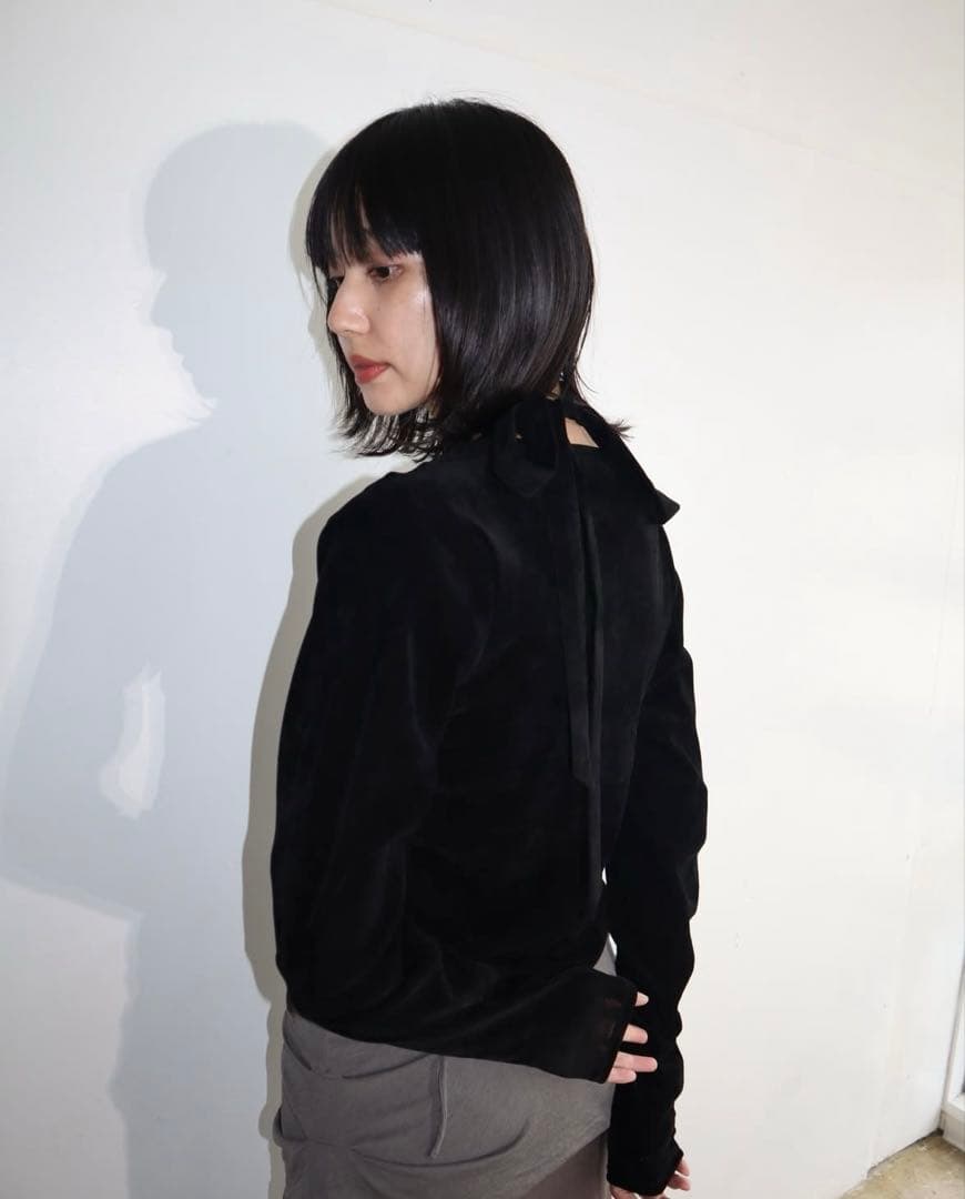 トップス CONSISTER VELOUR TIE TOP