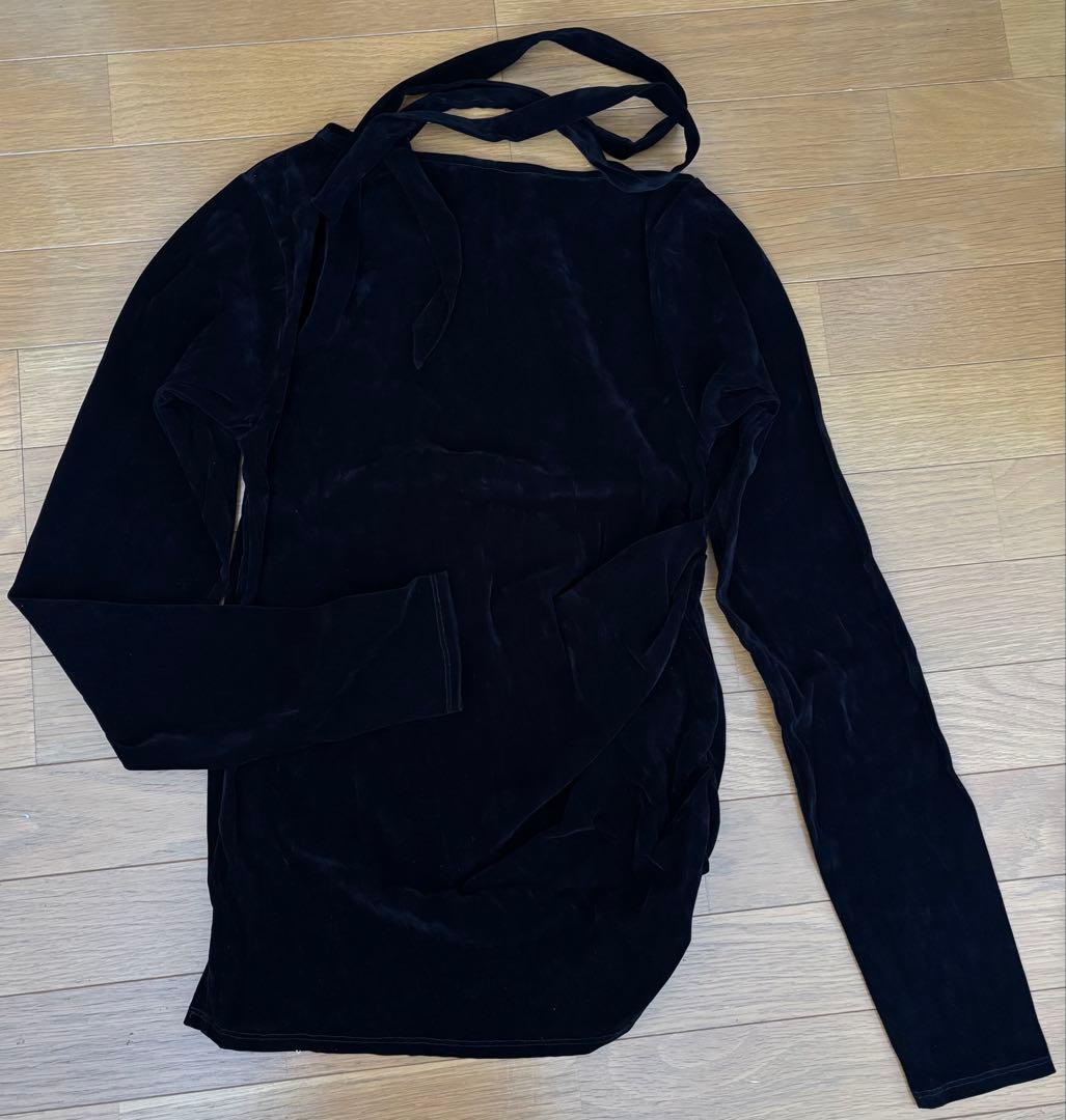 トップス CONSISTER VELOUR TIE TOP