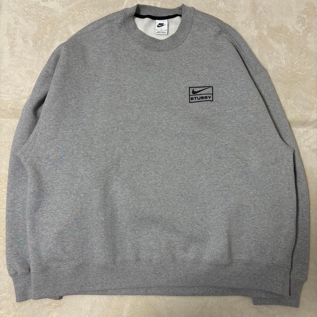 Stussy x Nike コラボ　クルーネックスウェット　グレー　XL