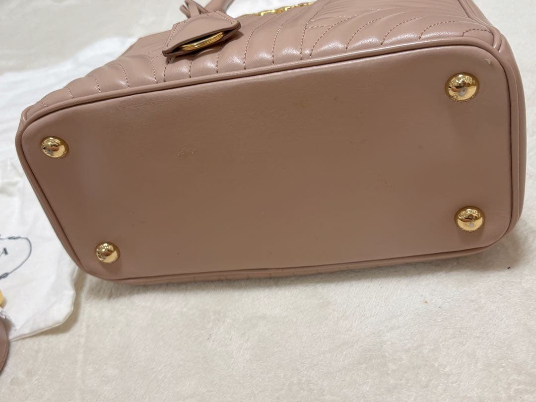 PRADA ダイアグラム ガレリアトートバッグピンクベージュ