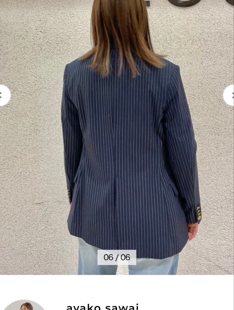 さわとも　ルーニィ　ネイビーストライプジャケットM 新品❤︎