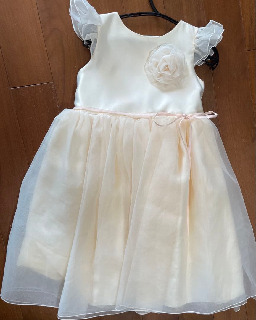 ドレスコ フリルスリーブドレス 発表会 130センチ ピンク ベージュ