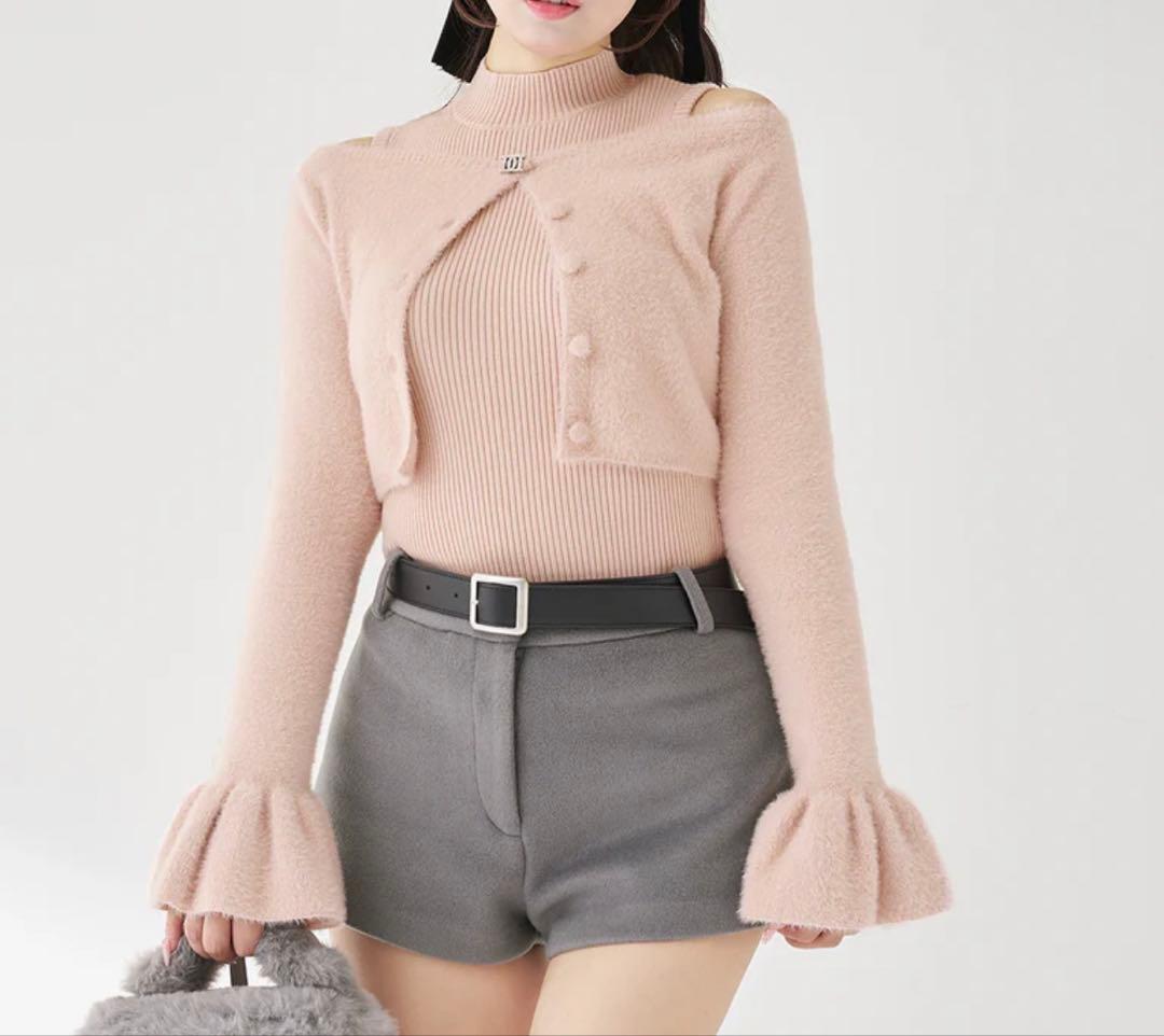 Darich アンサンブルシャギーニットトップス ピンク