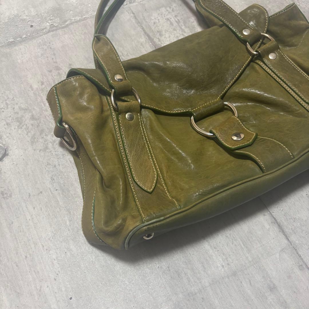 バッグ 00s archive miumiu leather shoulder bag