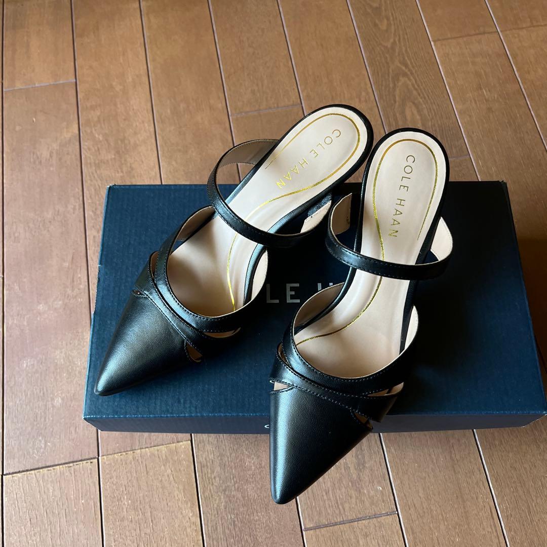 COLE HAAN ブラック ミュール ポインテッドトゥ