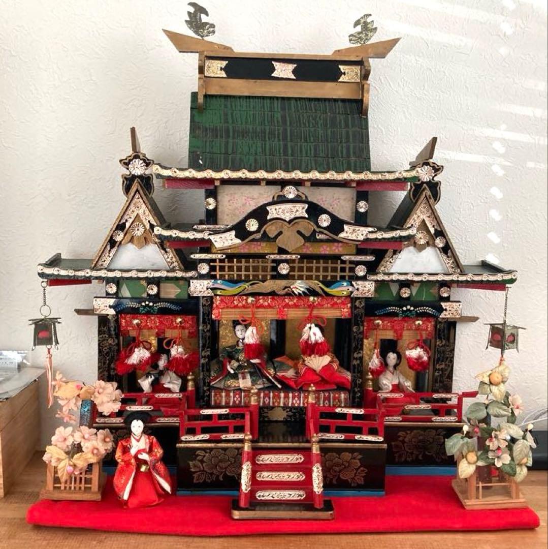 御殿雛　屋敷つき雛人形 アンティーク雛