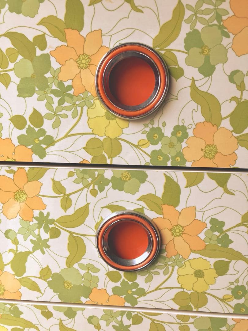 昭和レトロ レトロポップ 超美品 タンス 収納ケース 引き出し 花柄 グリーン