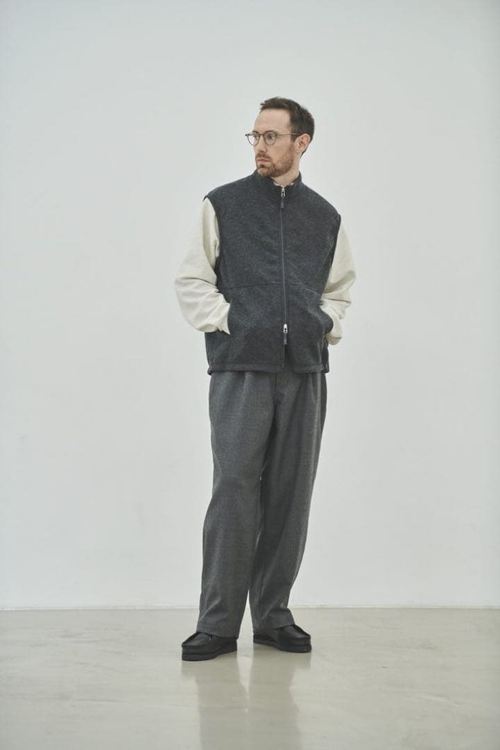 Still By Hand ウールパイルフリースベスト VE02233 グレー