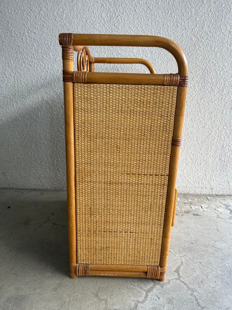 レトロ ラタン籐チェスト 家具 4段 タンス