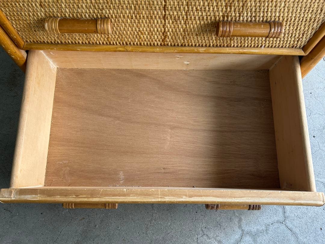 レトロ ラタン籐チェスト 家具 4段 タンス