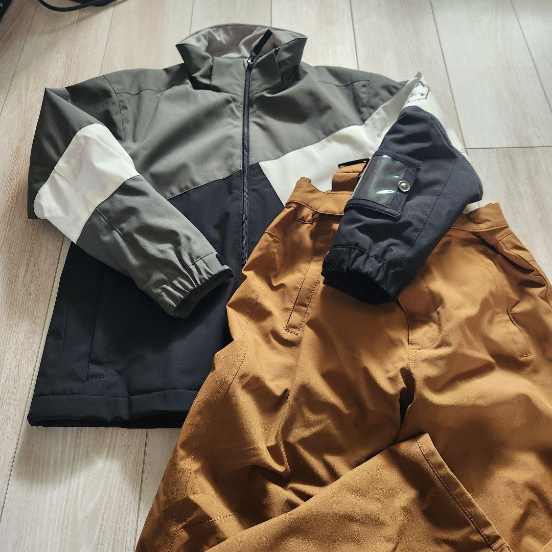 スキーウェア スノーウエア 上下セット150cm サイズ調整可能紐付