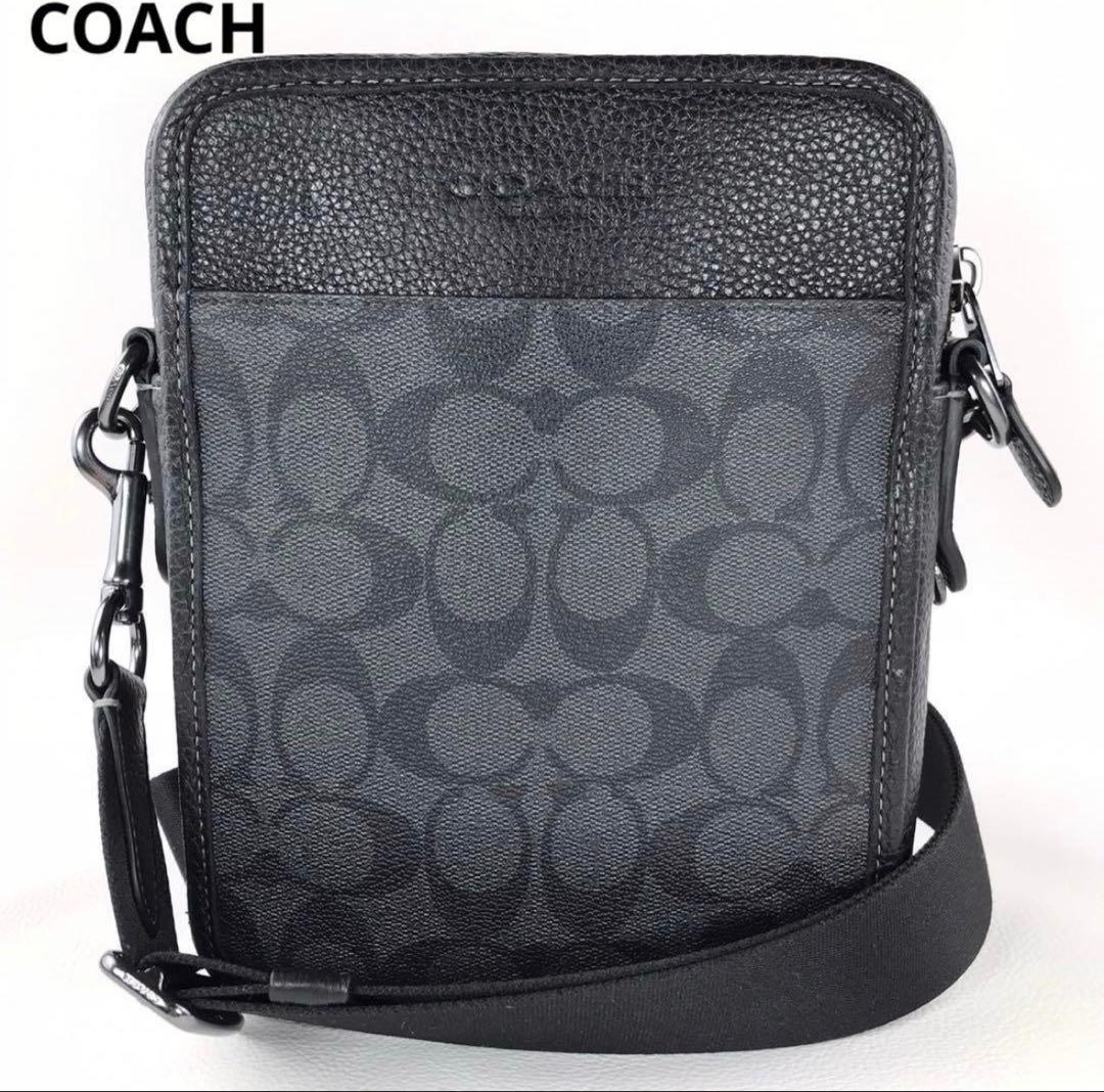 【美品】COACH コーチ クロスボディ メンズショルダーバッグ CC009 黒
