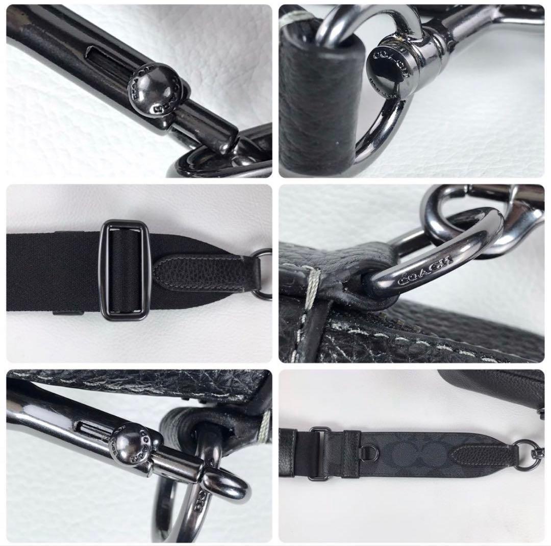 【美品】COACH コーチ クロスボディ メンズショルダーバッグ CC009 黒