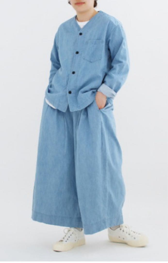 値下げ【美品】ゴーシュ ライトデニム　ノーカラージャケット