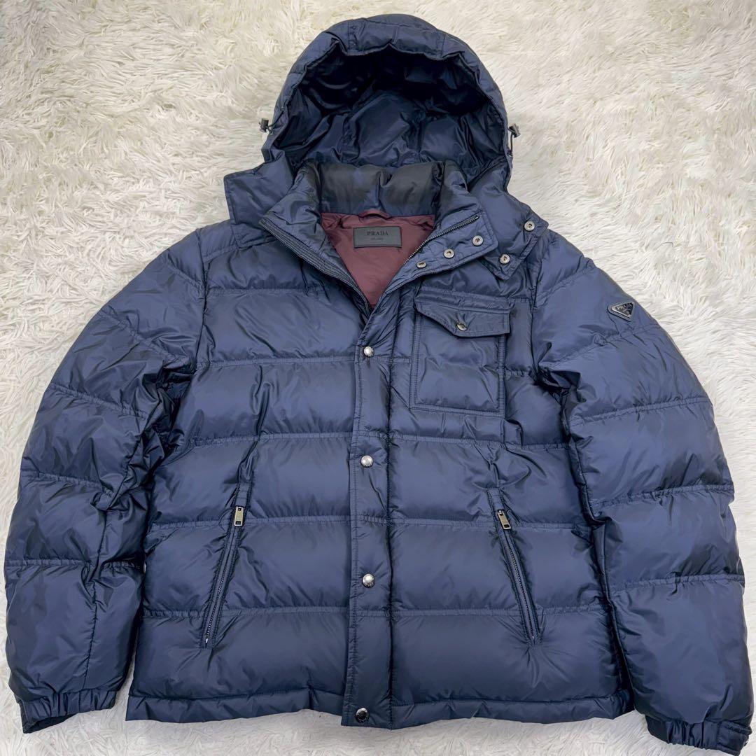 希少サイズ54✨ PRADA プラダ ダウン 三角プレート トライアングル