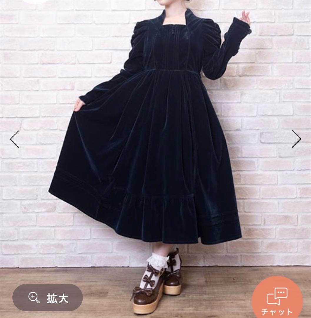 axes femme kawaii クラシカルベロアワンピースセット