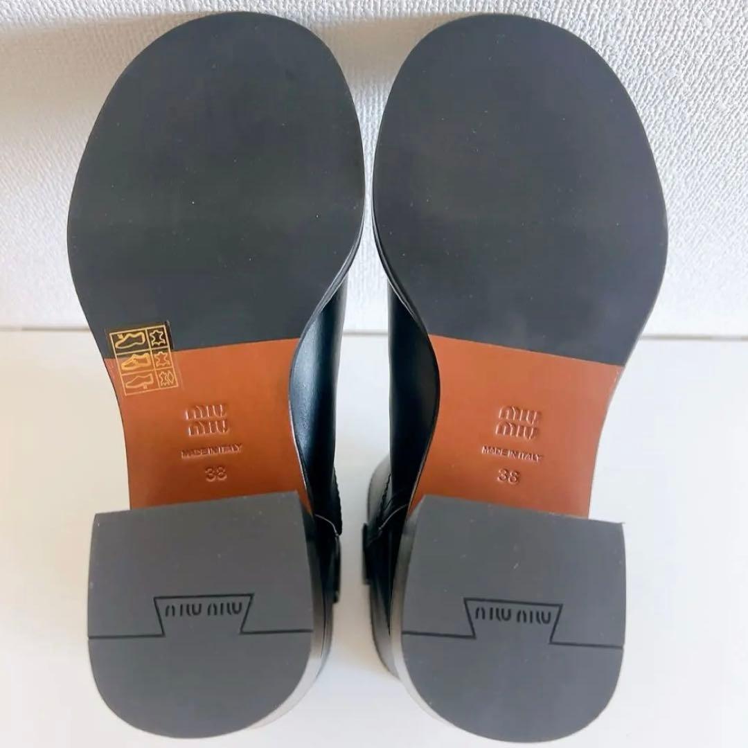 お値下げ【Miu Miu】新品未使用 レザーショートブーツ (IT 38)