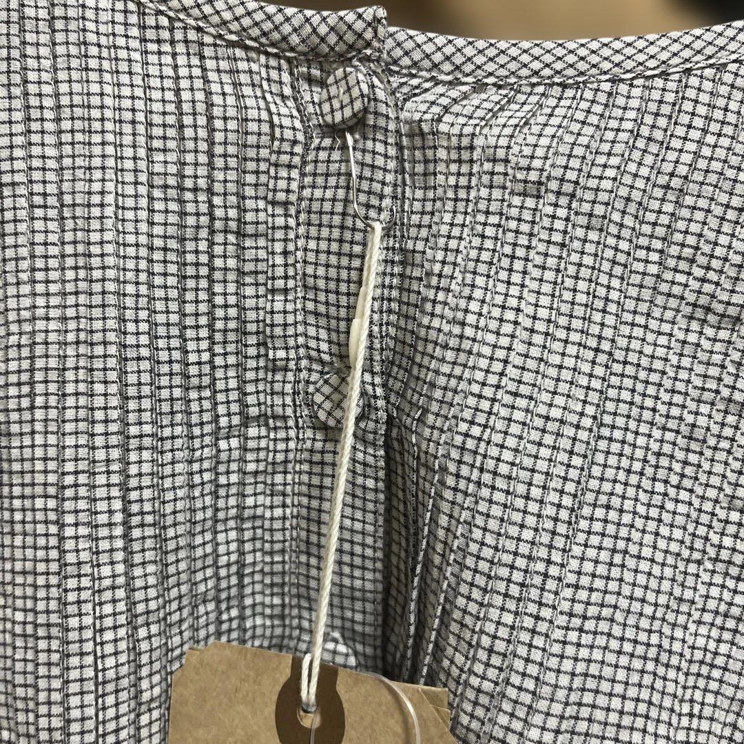 タンタン購入(maison de soil) ドビーチェックフレンチスリーブ