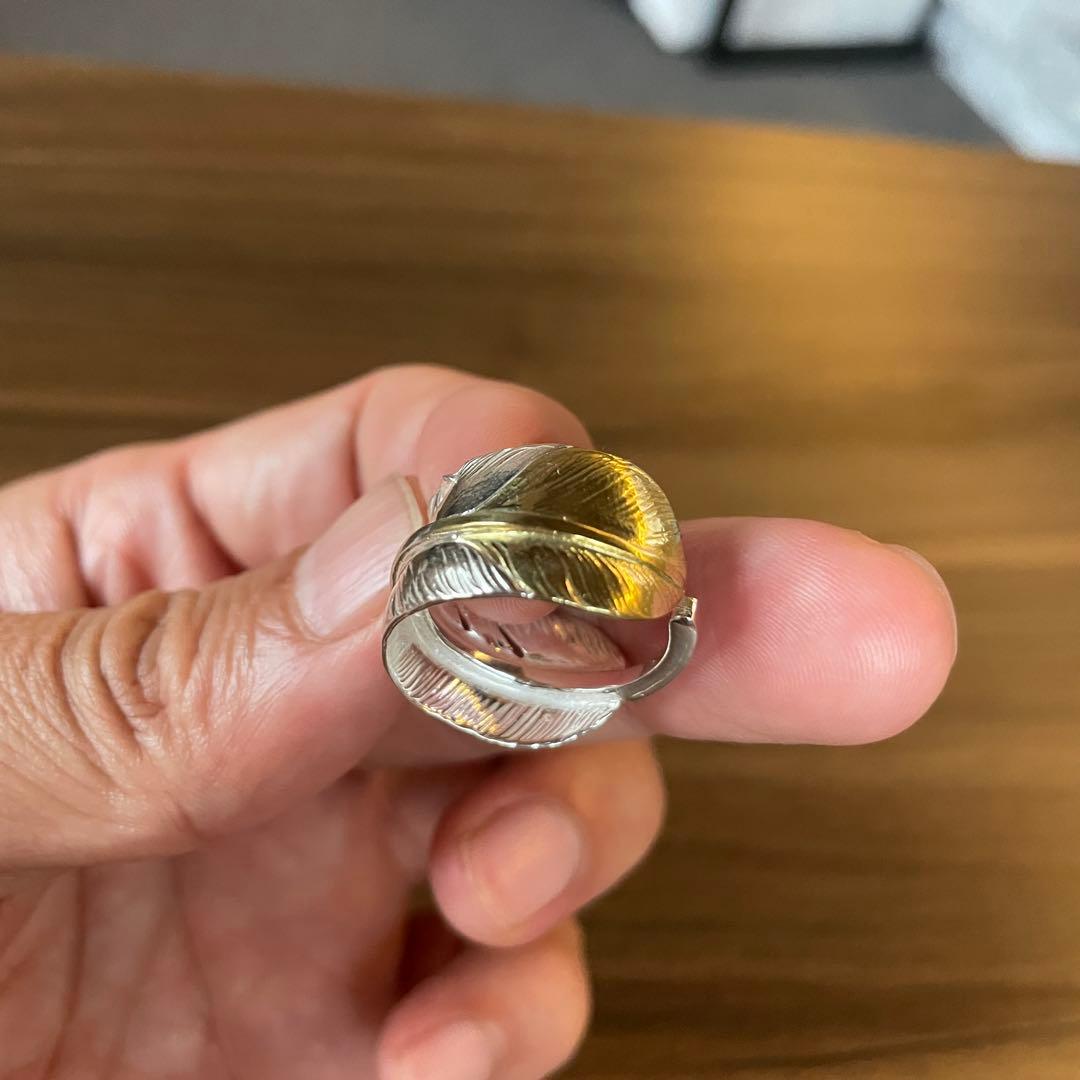 ラス1 先金 フェザー リング 指輪 アクセサリー ハンドメイド ノーブランド