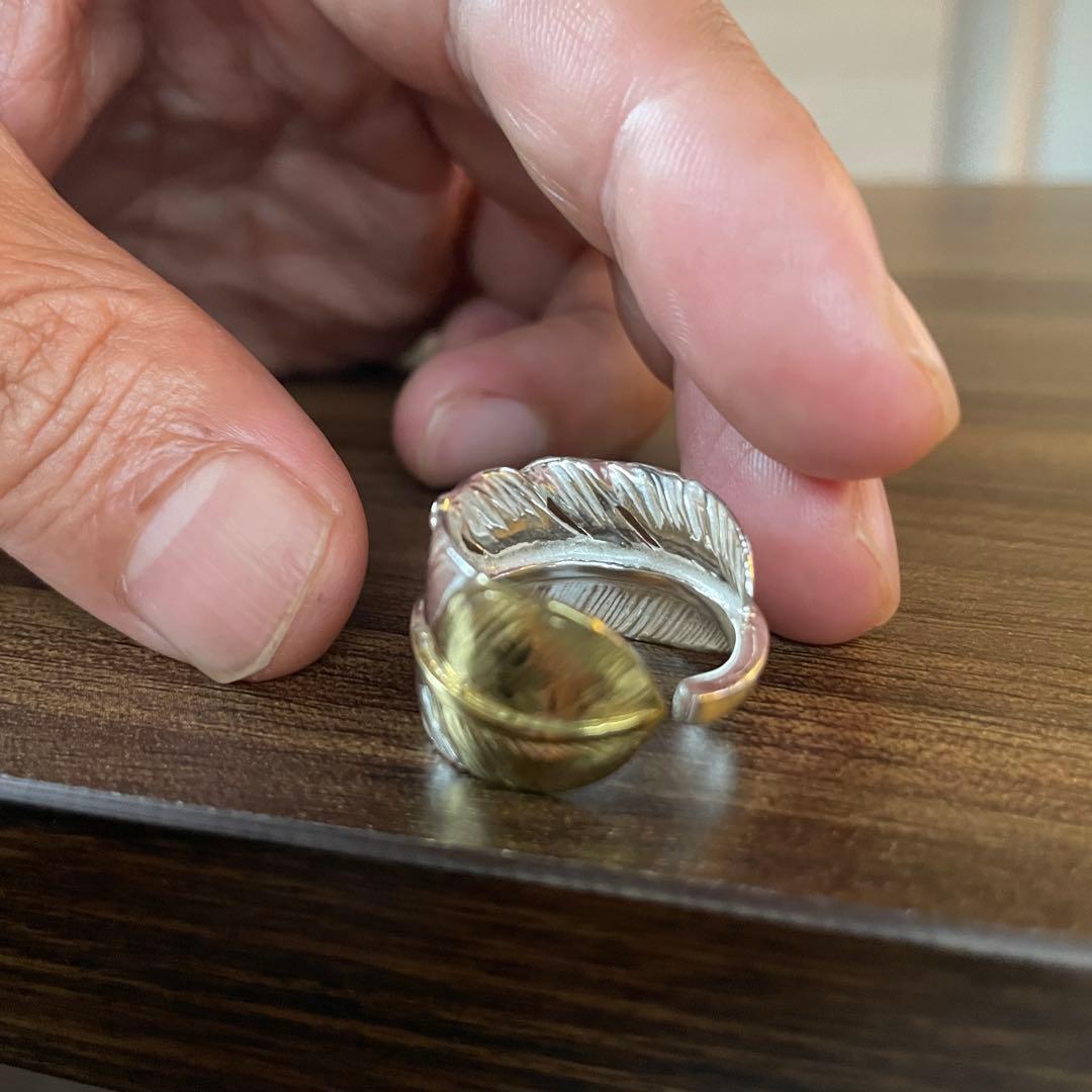 ラス1 先金 フェザー リング 指輪 アクセサリー ハンドメイド ノーブランド