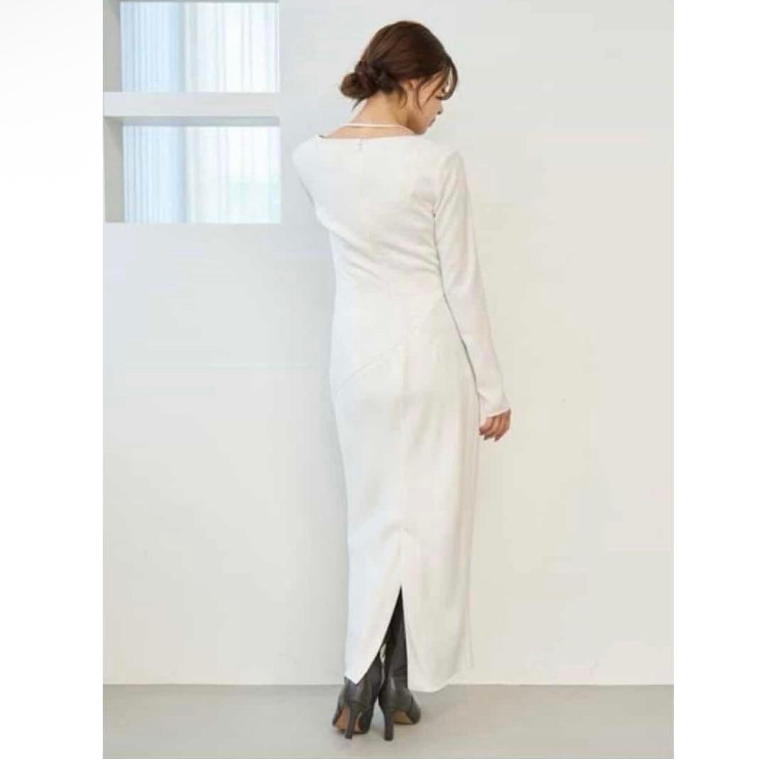 【新品タグ付き】SNIDEL ドレープバックサテンロングワンピース