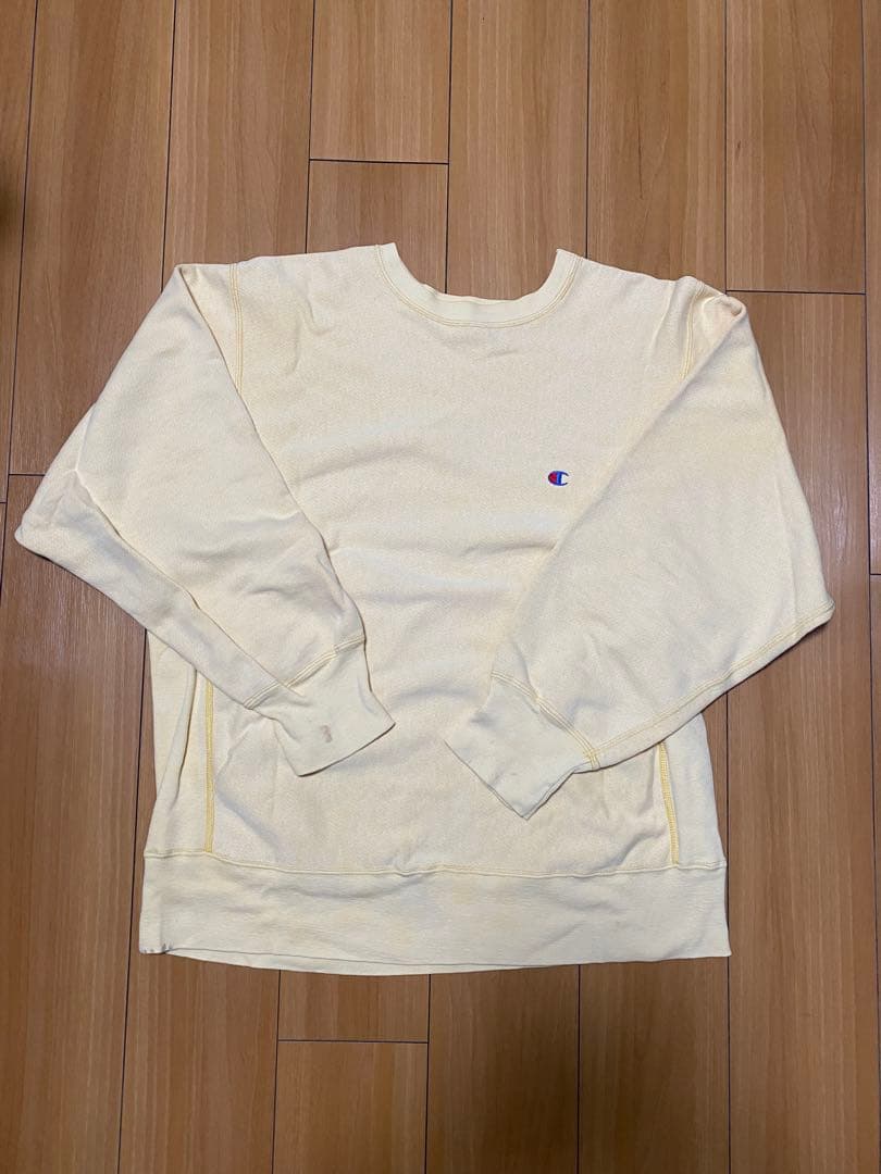 80s チャンピオン リバースウィーブ スウェット Lサイズ イエロー USA製