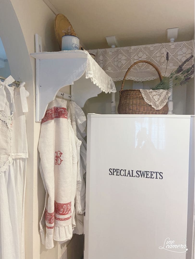 jam❣️フランスアンティーク☆木製フック付きシェルフ