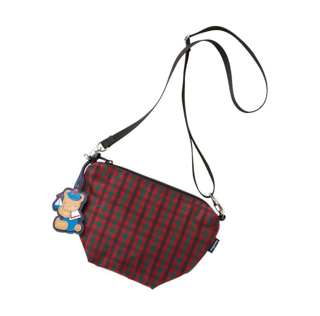 【新品未使用】 familiar ポシェット 赤緑チェック ショルダー