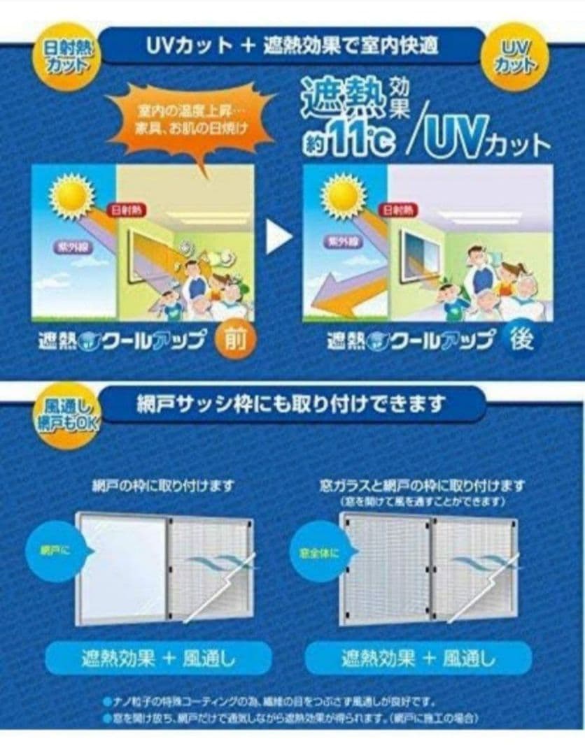 【新品】 遮熱クールアップ100x230cm 4枚セット ロングタイプ 省エネ