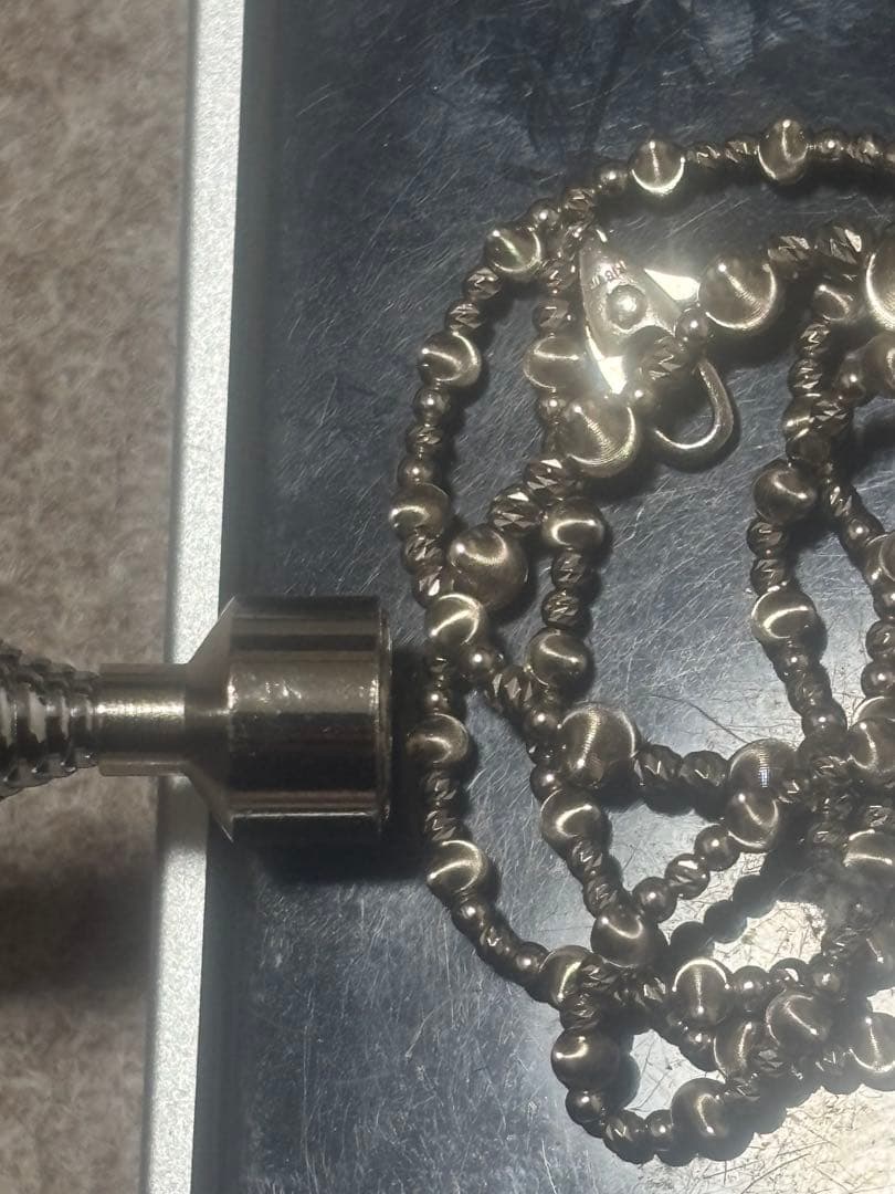 K18wg 18金 ビーズチェーン ネックレス