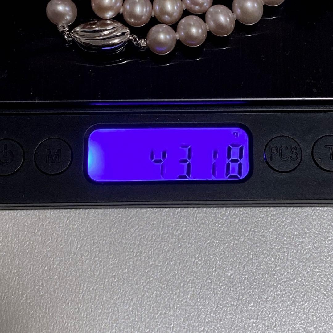 【 大珠 希少 】 本真珠 ピンク パール ネックレス SILVER刻印