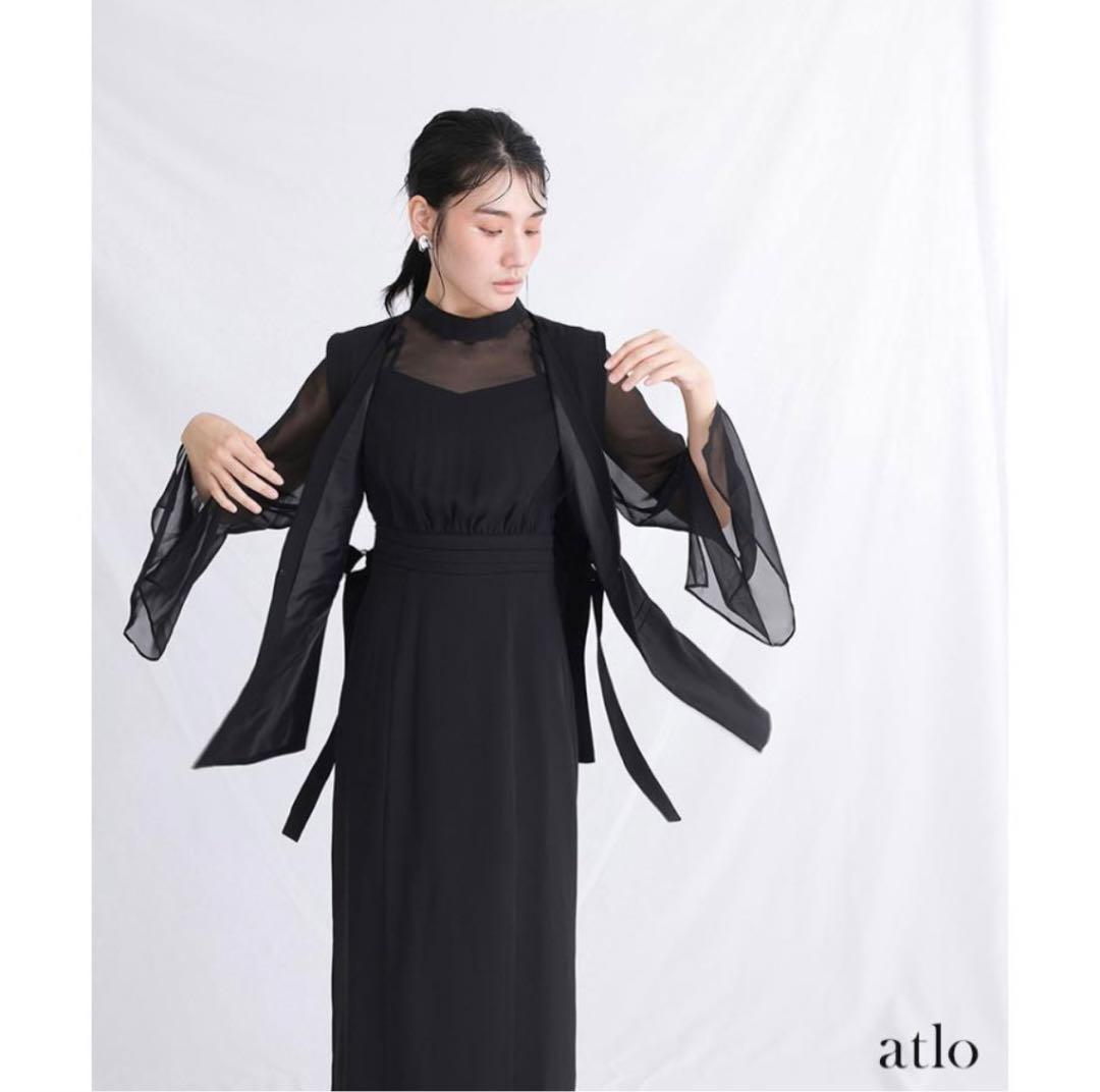 プールヴー　atloスリットスリーブジレ付きワンピース　Lサイズ