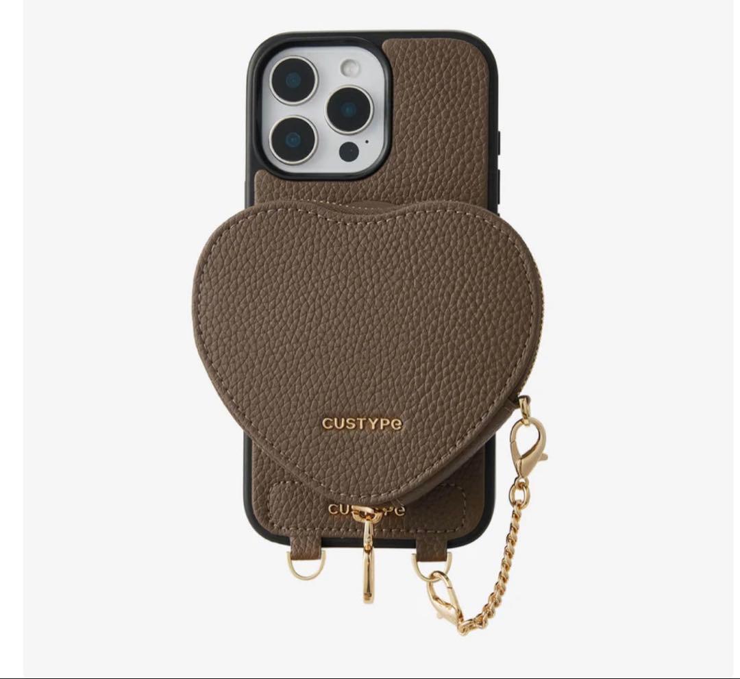 ほぼ未使用CUSTYPE カスタイプ◆ハート型ポーチ付iPhone15対応ケース