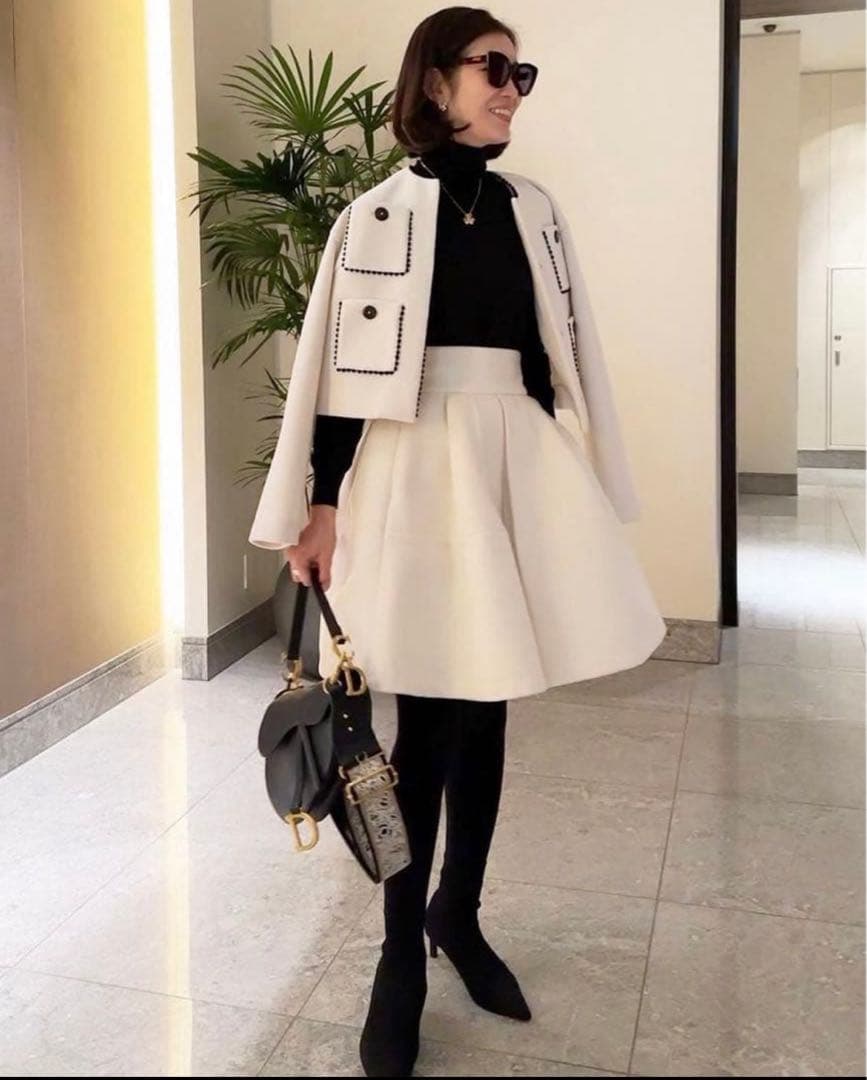 seventen Mサイズハイウエストフレアキュロット(ホワイト)