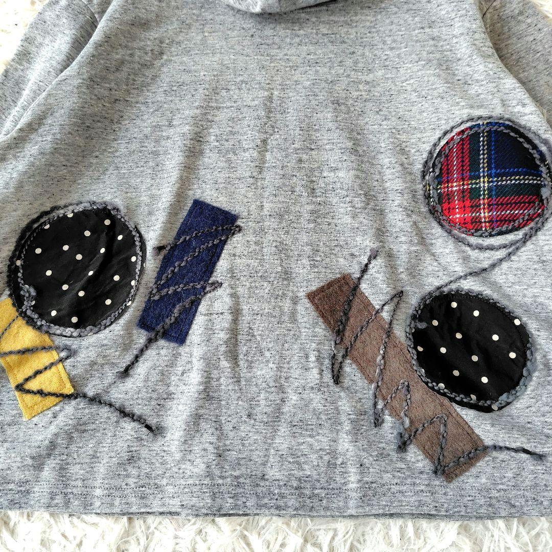 美品 センソユニコ 慈雨 ジウ プルオーバー 異素材 パッチワーク グレー 40